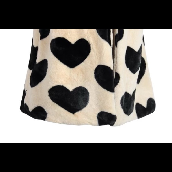 Marseille Pari Black Hearts Faux Fur Lux Driving Midi Coat In Honey - Picture 6 of 9